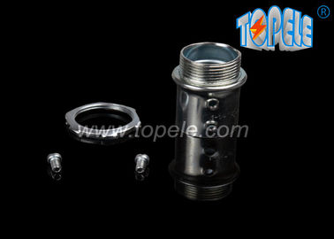 Thép kẽm đúc kẽm tráng bộ vít EMT đầu nối ống / đầu nối kim loại điện