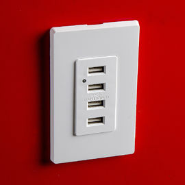 Cổng USB trắng, ổ cắm điện USB 4 cổng USB với 2 tấm tường