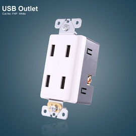 Đen 4 cổng USB GFCI Máy nhận điện USB Điện với tấm không vít