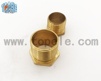 Đồng Flex Metal Conduit Fittings Long / Short Male Threaded Hexagon Bush