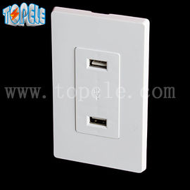 Cổng USB trắng, ổ cắm điện USB 4 cổng USB với 2 tấm tường