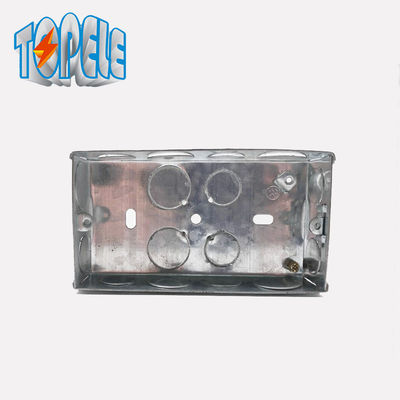 0.6mm Bs4662 2 Gang 25mm Metal Flush Box Thép