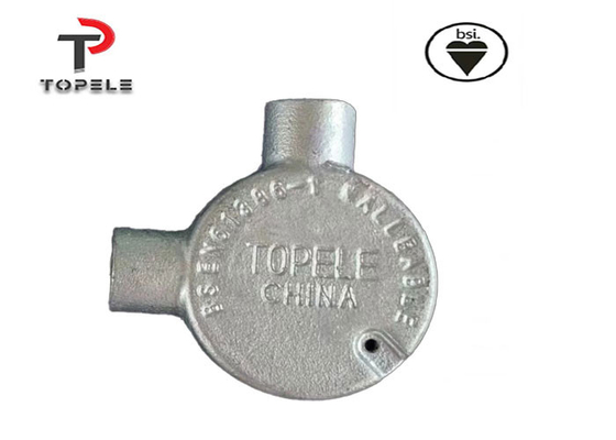 TOPELE BS Hai cách thông qua hộp kết nối nhôm có thể uốn cong tròn, phụ kiện dây dẫn điện kẽm